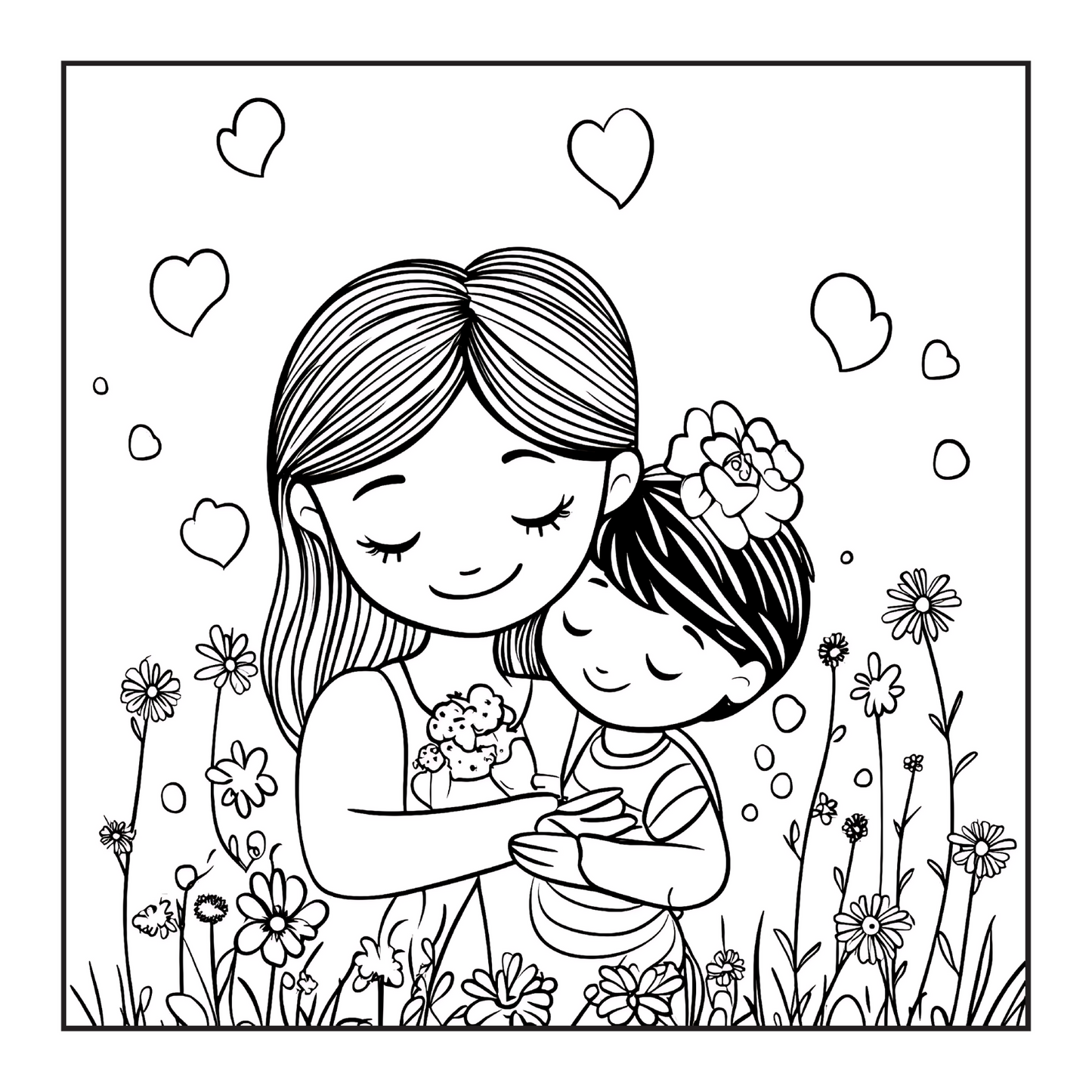 50 Pages Happy Mother's Day Coloring Book Gift for Kids Boys Girls Young Teens Youth Mom and Kids Coloring Pages Bold and Easy Mothers Day