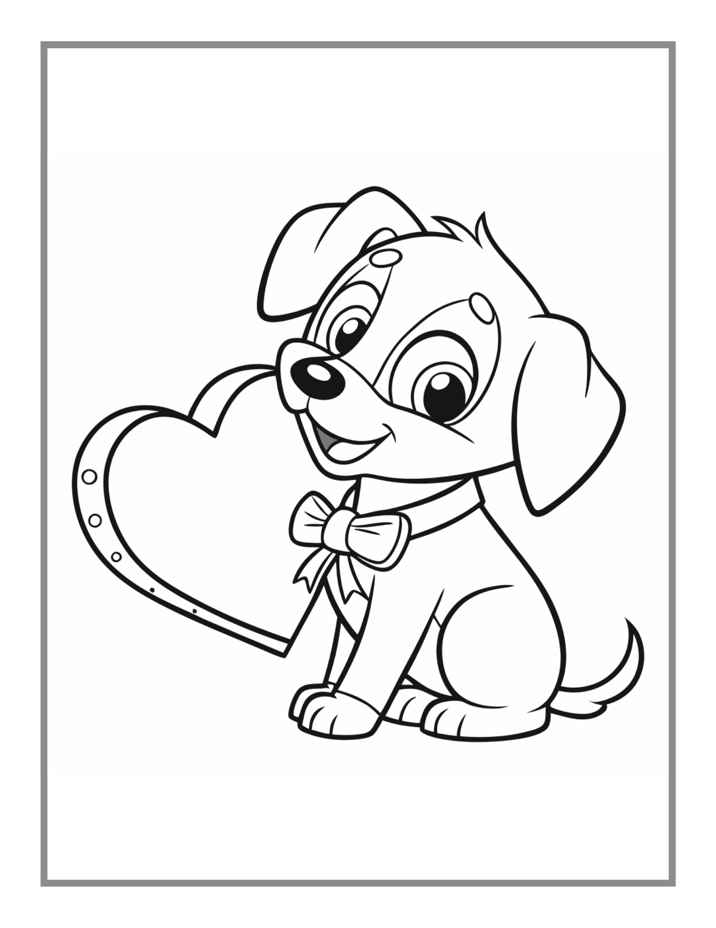 50 Pages Cute Dog Puppy Animal Valentine Day Coloring Book Gift for Adults Kids Men Women Boys Girls Teens Youth Valentine's Day Coloring