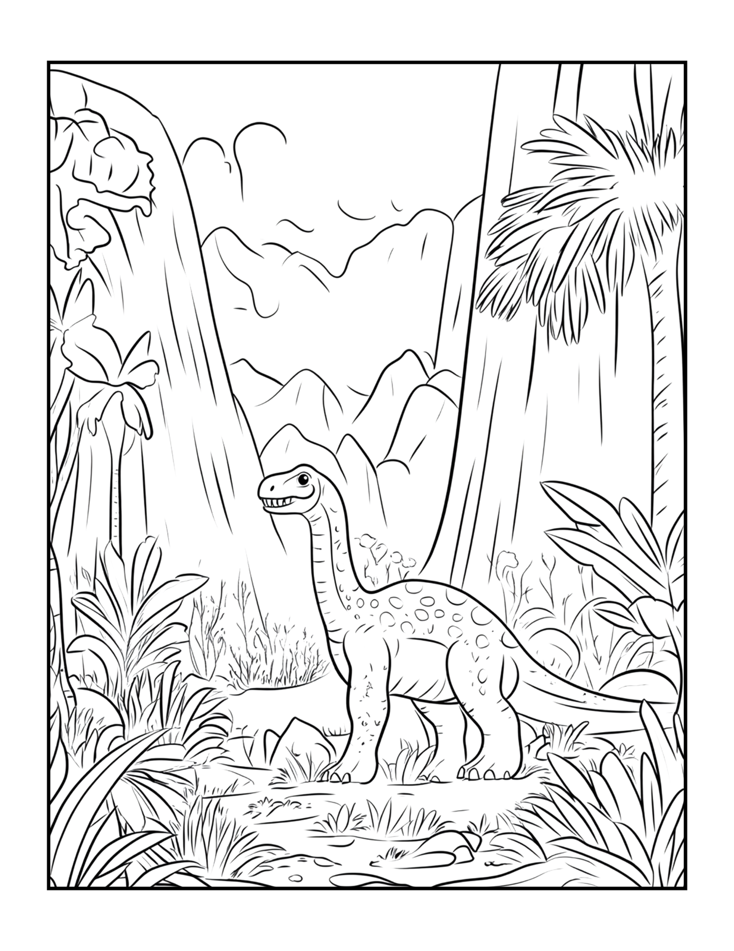 Cute Dinosaur Coloring Book Gift for Adults Kids Men Women Boys Girls Teens 50 Pages Single Sided Dino Coloring Activity Sheets for Children