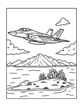 Load image into Gallery viewer, Military Jet Fighter Plane Coloring Book for Kids Adults Boys Girls: 50 Pages Single Sided F-35 Lightning Fighter Jet Airplane Coloring Book