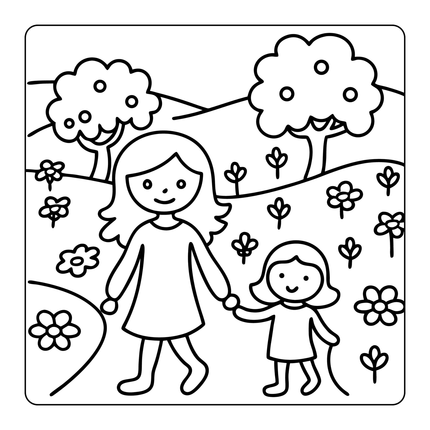 50 Pages Happy Mother's Day Coloring Book Gift for Kids Boys Girls Young Teens Youth Mom and Kids Coloring Pages Bold and Easy Mothers Day