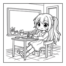Load image into Gallery viewer, Kawaii Anime Girls Coloring Book for Kids Teens Adults – Cute Manga Characters Easy Japanese Scenes