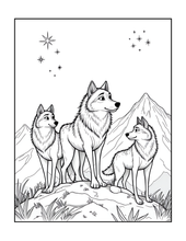 Load image into Gallery viewer, Cute Wolf Coloring Book for Kids and Adults, Bold and Easy Printed Coloring Book, 25 Single-Sided Wolf Designs, Animal Gift for All Ages