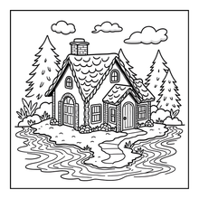 Load image into Gallery viewer, Christmas Gingerbread House Coloring Book Cute Holiday Gingerbread Homes for Kids Teens Adults Easy Cozy Winter Coloring Pages