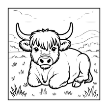 Load image into Gallery viewer, Highland Cow Coloring Book Gift for Adults Kids Boys Girls Teens: Single Sided Pages 25 Designs Cozy Cow Coloring Book for Children
