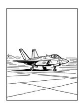 Load image into Gallery viewer, Military Jet Fighter Plane Coloring Book for Kids Adults Boys Girls: 50 Pages Single Sided F-35 Lightning Fighter Jet Airplane Coloring Book