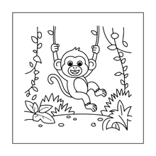 Load image into Gallery viewer, Cute Monkey Coloring Book for Kids Adults Fun Zoo Animal Pages, Stress Relief Creative Activity Coloring Book