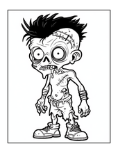 Load image into Gallery viewer, Creepy Cute Zombie Coloring Book for Kids Teens Spooky Halloween Activity Single Sided Pages Fun Horror Gift
