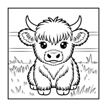 Load image into Gallery viewer, Highland Cow Coloring Book Gift for Adults Kids Boys Girls Teens: Single Sided Pages 25 Designs Cozy Cow Coloring Book for Children