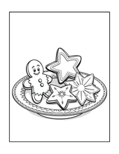Load image into Gallery viewer, Cozy Christmas Coloring Book for Kids Adults: 25 Bold Easy Single Sided Holiday Coloring Pages with Cute Kitten Santa Snowman Designs
