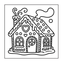 Load image into Gallery viewer, Cute Christmas Gingerbread House Coloring Book Whimsical Candy Holiday Pages for Kids Teens Adults Festive Relaxation Gift