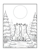 Load image into Gallery viewer, Cute Wolf Coloring Book for Kids and Adults, Bold and Easy Printed Coloring Book, 25 Single-Sided Wolf Designs, Animal Gift for All Ages