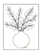 Load image into Gallery viewer, Botanical Coloring Book for Adults and Kids, Printed Physical Book, 25 Bold Easy Plant Designs, Single Sided Nature Art Therapy Gift