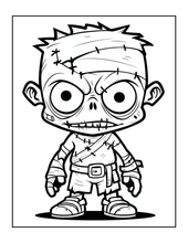 Load image into Gallery viewer, Creepy Cute Zombie Coloring Book for Kids Teens Spooky Halloween Activity Single Sided Pages Fun Horror Gift