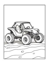 Load image into Gallery viewer, Printed Car Coloring Book for Kids Adults 25 Easy Vehicle Designs Physical Auto Activity Book Single Sided Pages Race Cars Off Road