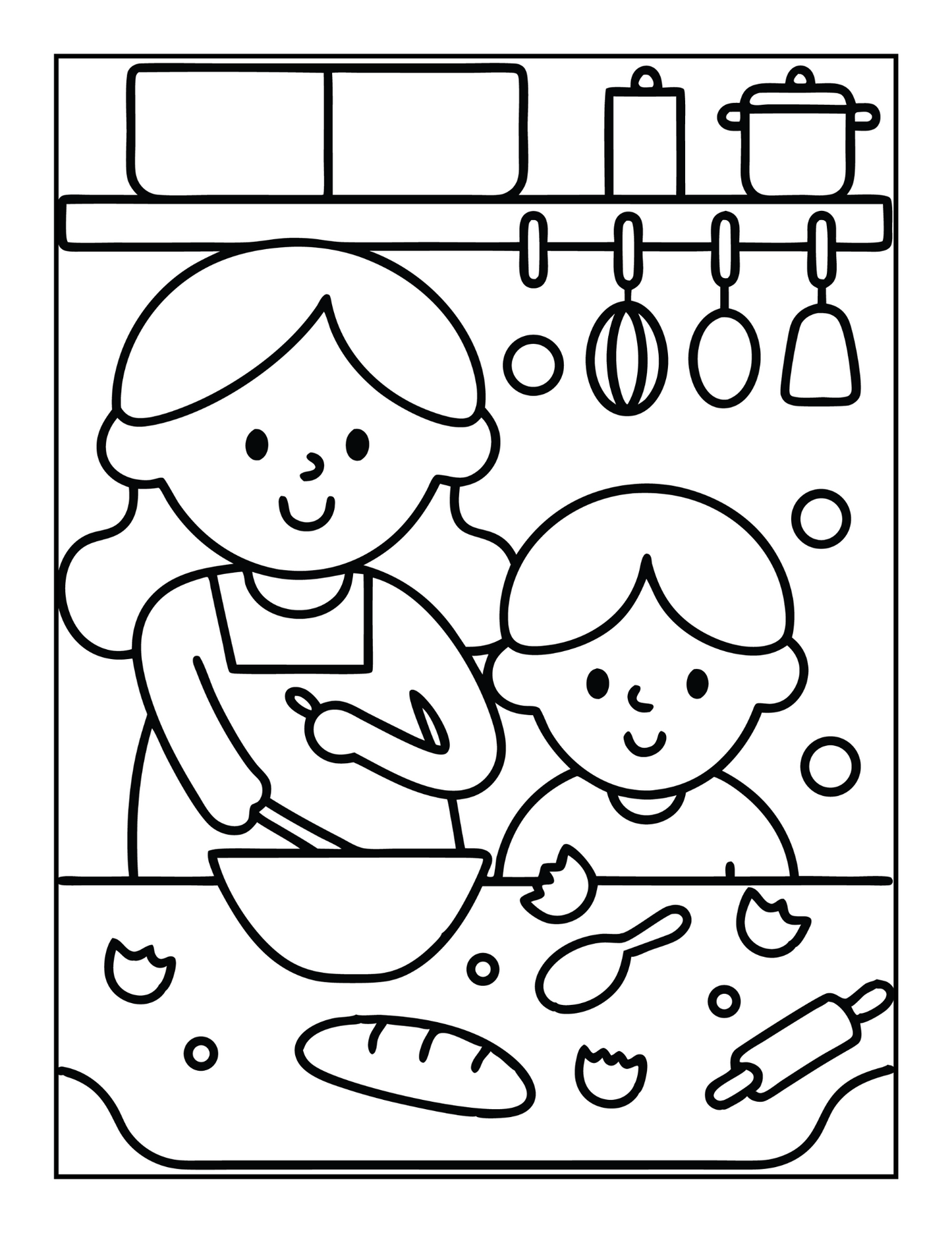 50 Pages Happy Mother's Day Coloring Book Gift for Kids Boys Girls Young Teens Youth Mom and Kids Coloring Pages Bold and Easy Mothers Day
