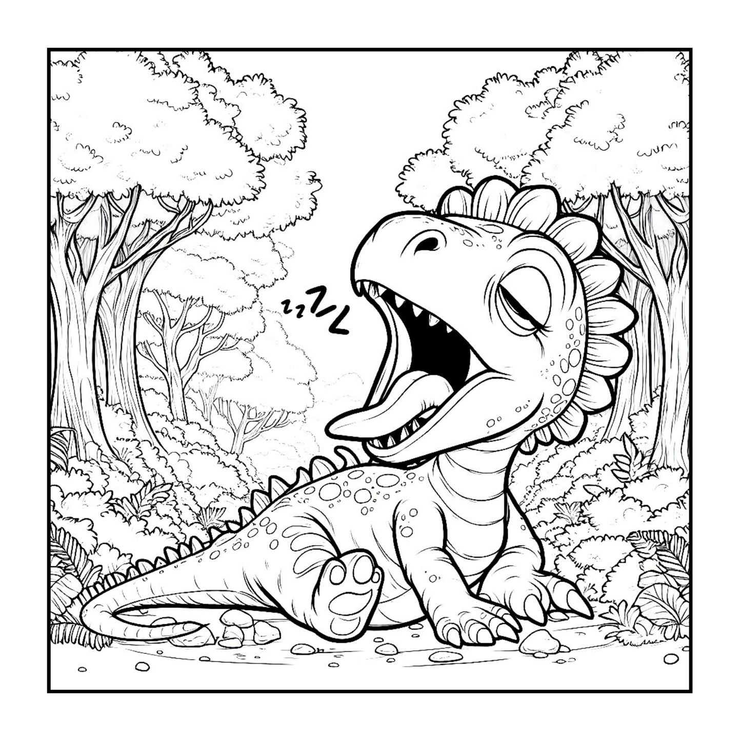 Cute Dinosaur Coloring Book Gift for Adults Kids Men Women Boys Girls Teens 50 Pages Single Sided Dino Coloring Activity Sheets for Children