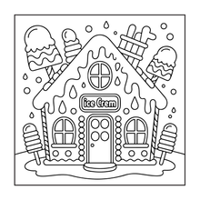 Load image into Gallery viewer, Cute Christmas Gingerbread House Coloring Book Whimsical Candy Holiday Pages for Kids Teens Adults Festive Relaxation Gift