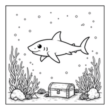 Load image into Gallery viewer, Cute Funny Shark Coloring Book for Kids Adults Ocean Animals Relaxing Marine Life Pages Coloring Book