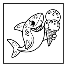 Load image into Gallery viewer, Cute Funny Shark Coloring Book for Kids Adults Ocean Animals Relaxing Marine Life Pages Coloring Book