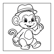 Load image into Gallery viewer, Cute Monkey Coloring Book for Kids Adults Fun Zoo Animal Pages, Stress Relief Creative Activity Coloring Book