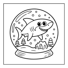 Load image into Gallery viewer, Cute Funny Shark Coloring Book for Kids Adults Ocean Animals Relaxing Marine Life Pages Coloring Book
