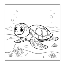 Load image into Gallery viewer, Cute Sea Life Coloring Book for Kids Teens Adults Ocean Animals, Marine Creatures, Stress Relief, Single Sided Coloring Pages