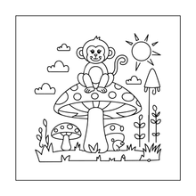 Load image into Gallery viewer, Cute Monkey Coloring Book for Kids Adults Fun Zoo Animal Pages, Stress Relief Creative Activity Coloring Book