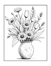 Load image into Gallery viewer, Botanical Coloring Book for Adults and Kids, Printed Physical Book, 25 Bold Easy Plant Designs, Single Sided Nature Art Therapy Gift