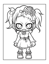 Load image into Gallery viewer, Creepy Cute Zombie Coloring Book for Kids Teens Spooky Halloween Activity Single Sided Pages Fun Horror Gift