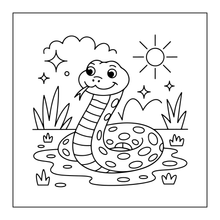 Load image into Gallery viewer, Funny Cute Snake Coloring Book for Kids Teens Adults Cool Reptile Designs 50 Single Sided Pages Fun Stress Relief Activity