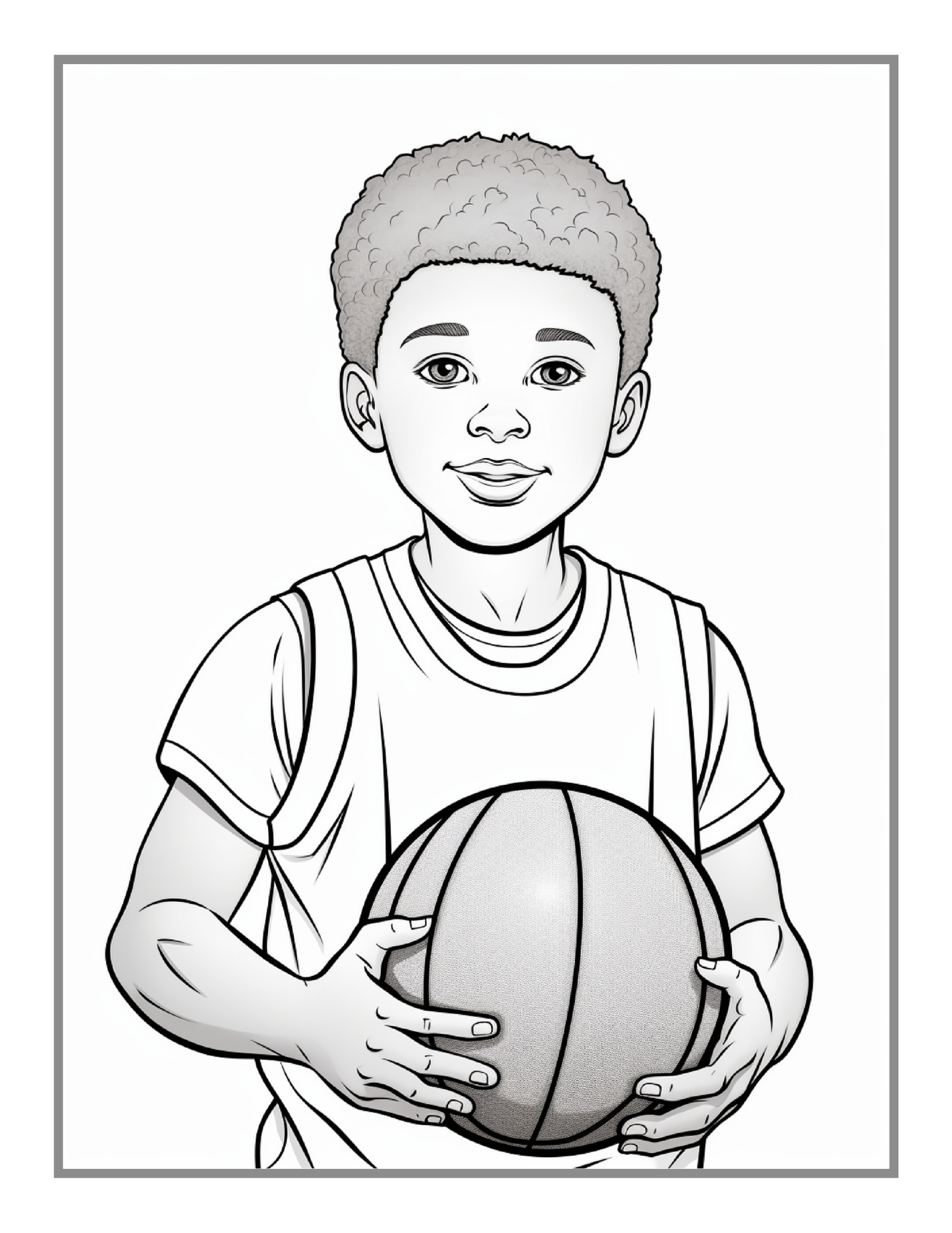 50 Pages Basketball Coloring Book Gift for Adults Kids Men Women Boys Girls Teens Youth Basketball Player Coloring Activity Book