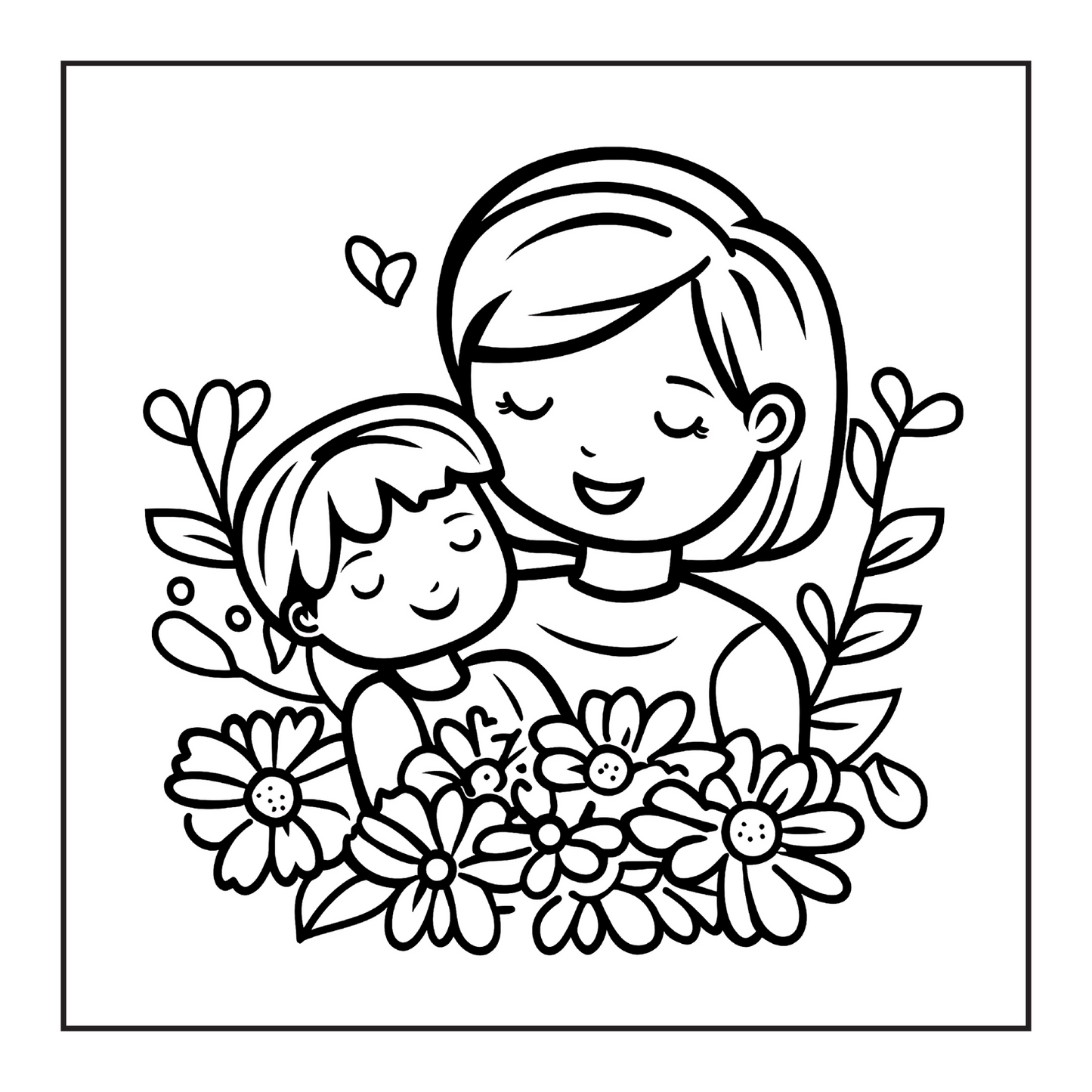 50 Pages Happy Mother's Day Coloring Book Gift for Kids Boys Girls Young Teens Youth Mom and Kids Coloring Pages Bold and Easy Mothers Day
