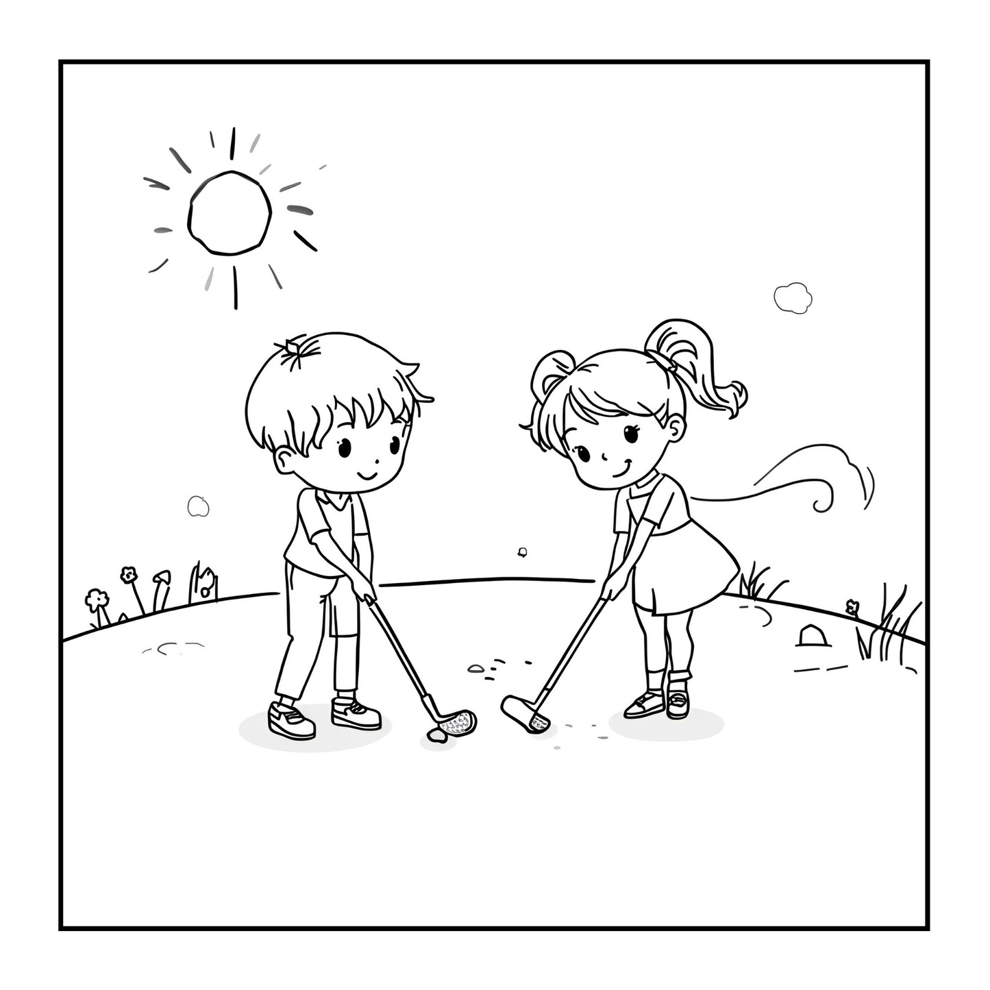 Golf Player Golfer Coloring Book for Adults Men Women Kids Boys Girls Teens Youth Single Sided Golfing Coloring Activity Book for Children