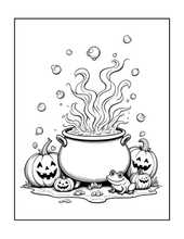 Load image into Gallery viewer, Halloween Coloring Book for Adults Kids, Printed Physical Book, 25 Bold Easy Spooky Designs, Single-Sided Pages, Perfect Halloween Gift