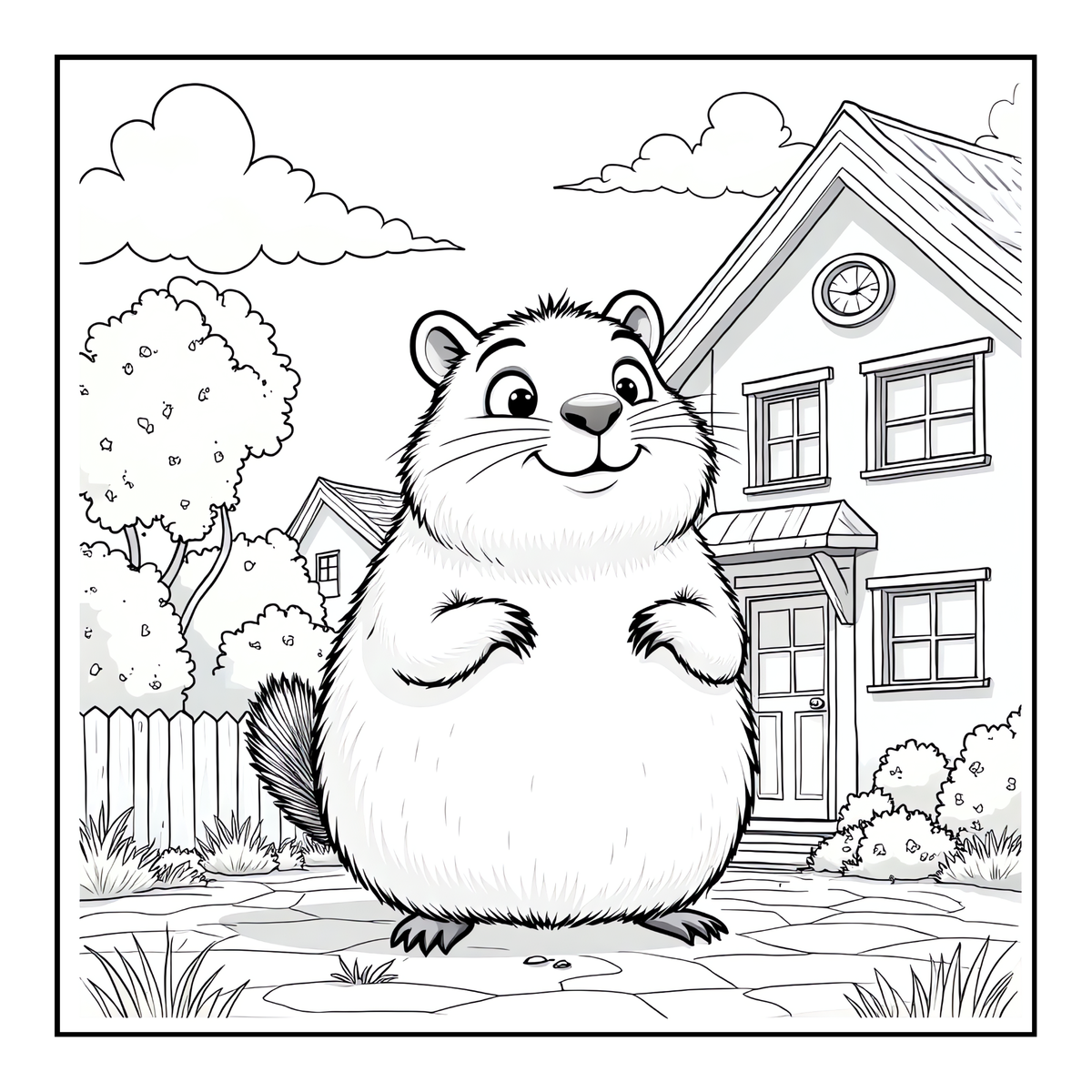 Cute Cozy Funny Capybara Animal Coloring Book Gift for Adults Kids Boys Girls Teens: Single Sided Bold and Easy Cool Capybara Coloring Book
