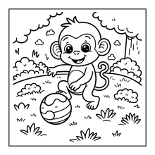 Load image into Gallery viewer, Cute Monkey Coloring Book for Kids Adults Fun Zoo Animal Pages, Stress Relief Creative Activity Coloring Book