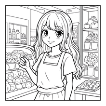 Load image into Gallery viewer, Kawaii Anime Girls Coloring Book for Kids Teens Adults – Cute Manga Characters Easy Japanese Scenes