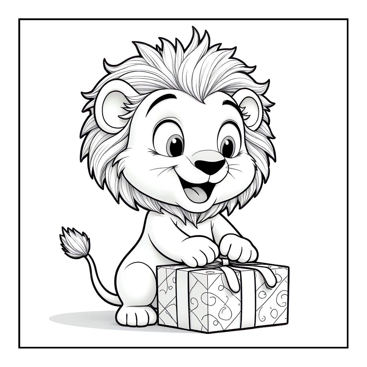 Cute Cozy Funny Lion Animal Coloring Book Gift for Adults Kids Boys Girls Teens: Single Sided Bold and Easy Cool Lion Themed Coloring Book