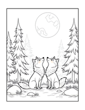 Load image into Gallery viewer, Cute Wolf Coloring Book for Kids and Adults, Bold and Easy Printed Coloring Book, 25 Single-Sided Wolf Designs, Animal Gift for All Ages