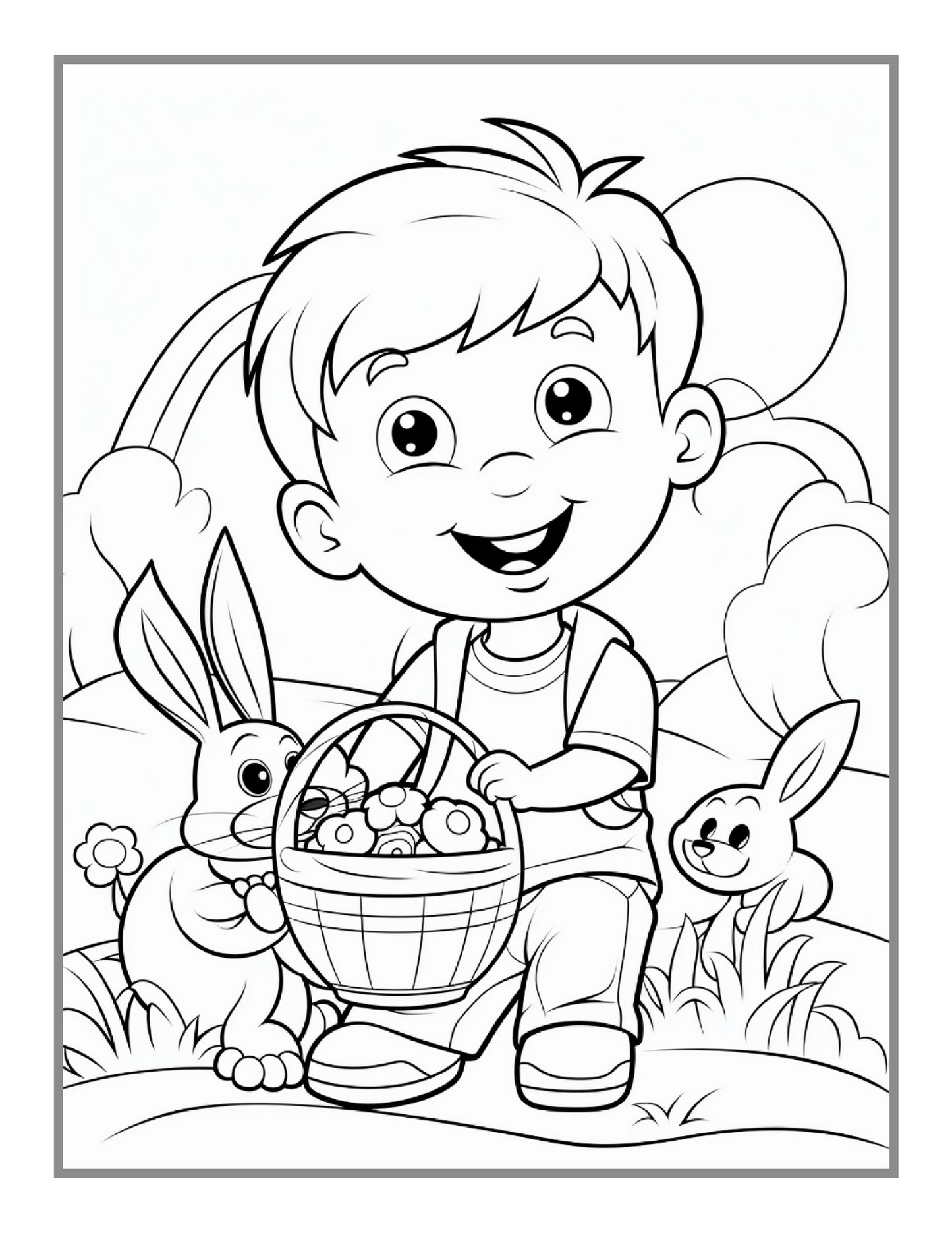 50 Pages Easter Coloring Book Gift for Kids Boys Girls Teens Youth Easter Eggs and Bunny Coloring Book Bold and Easy Easter Coloring Sheets