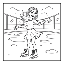Load image into Gallery viewer, Ice Skating Coloring Book Kids Adults, Winter Sports Figure Skate Activity Coloring Pages, Gift for Skaters Hockey Fans