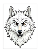 Load image into Gallery viewer, Cute Wolf Coloring Book for Kids and Adults, Bold and Easy Printed Coloring Book, 25 Single-Sided Wolf Designs, Animal Gift for All Ages