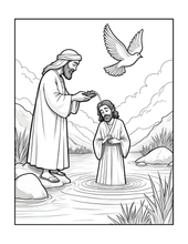 Load image into Gallery viewer, Christian Coloring Book for Adults Kids Boys Girls Teens, Bold and Easy Bible Story Designs, Single Sided Jesus Faith Devotional Gift