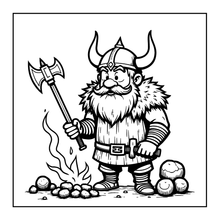 Load image into Gallery viewer, Cute Vikings Coloring Book for Kids Teens Adults Norse Warrior Mythology Single Sided Pages Fun Stress Relief Activity