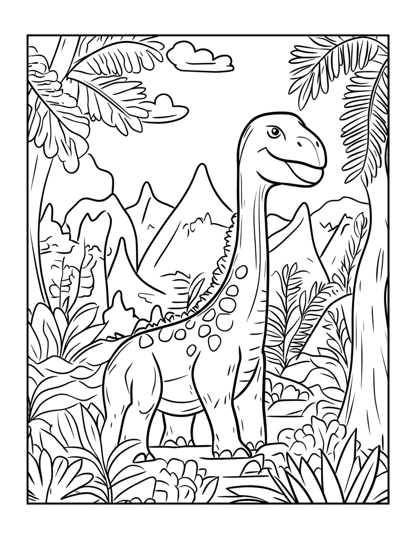 Cute Dinosaur Coloring Book Gift for Adults Kids Men Women Boys Girls Teens 50 Pages Single Sided Dino Coloring Activity Sheets for Children