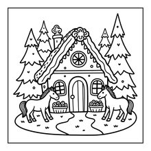 Load image into Gallery viewer, Christmas Gingerbread House Coloring Book Cute Holiday Gingerbread Homes for Kids Teens Adults Easy Cozy Winter Coloring Pages