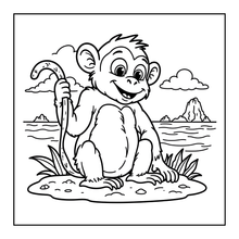 Load image into Gallery viewer, Cute Monkey Coloring Book for Kids Adults Fun Zoo Animal Pages, Stress Relief Creative Activity Coloring Book