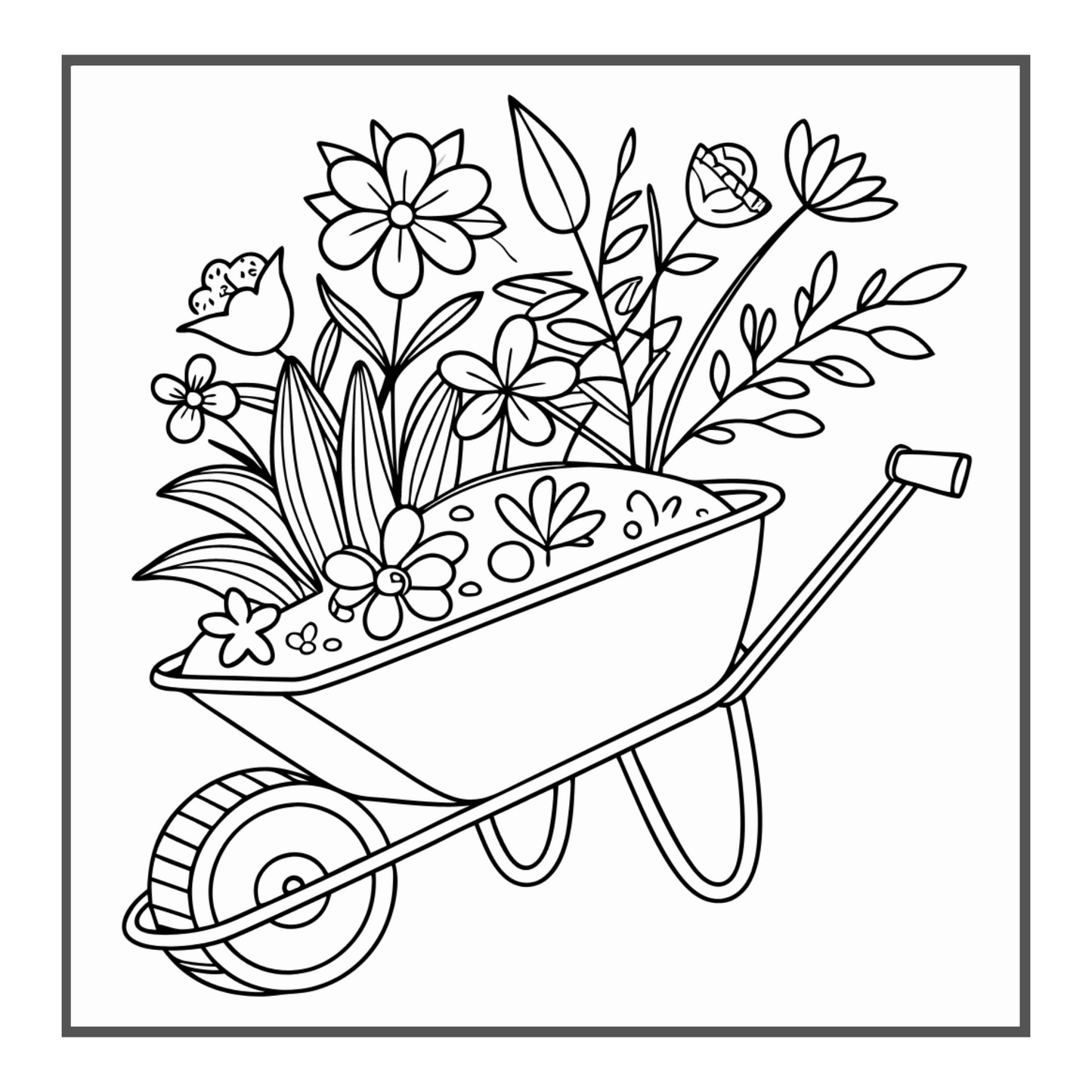 50 Pages Cute Kawaii Garden Coloring Book Gift for Adults Kids Men Women Boys Girls Teens Youth Nature Lover Garden Coloring Book