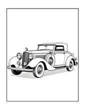 Load image into Gallery viewer, Printed Car Coloring Book for Kids Adults 25 Easy Vehicle Designs Physical Auto Activity Book Single Sided Pages Race Cars Off Road